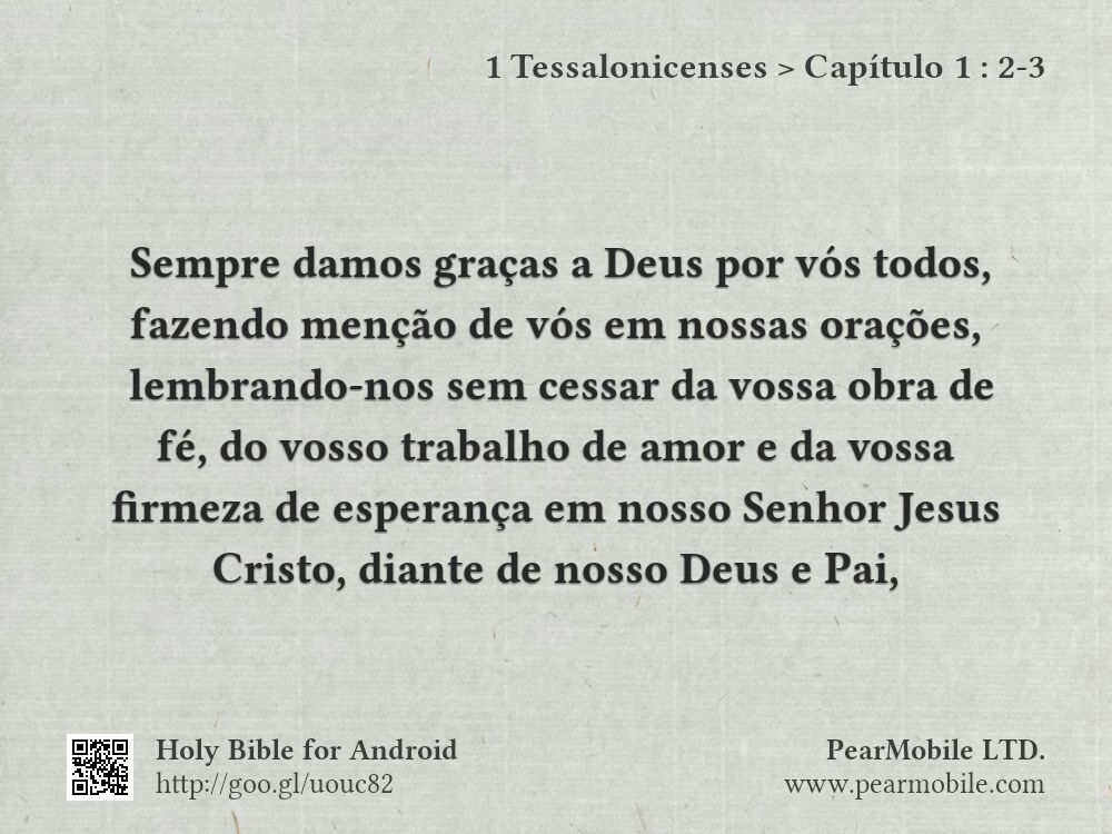 1 Tessalonicenses, Capítulo 1:2-3